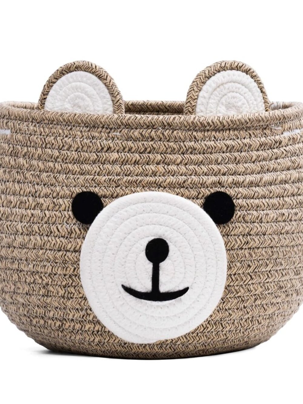 Baby Basket for Gifts Empty, Cute Bear Design, Light Brown